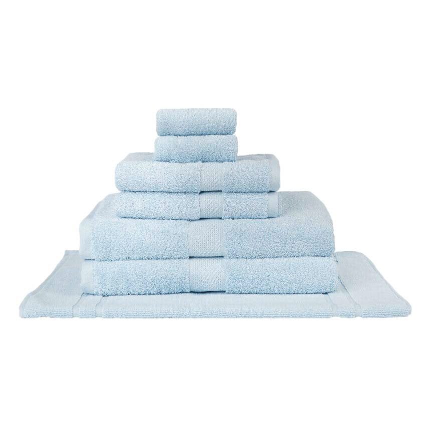 7-piece Baby Blue 100% Combed Cotton Luxury Bath Towel Set