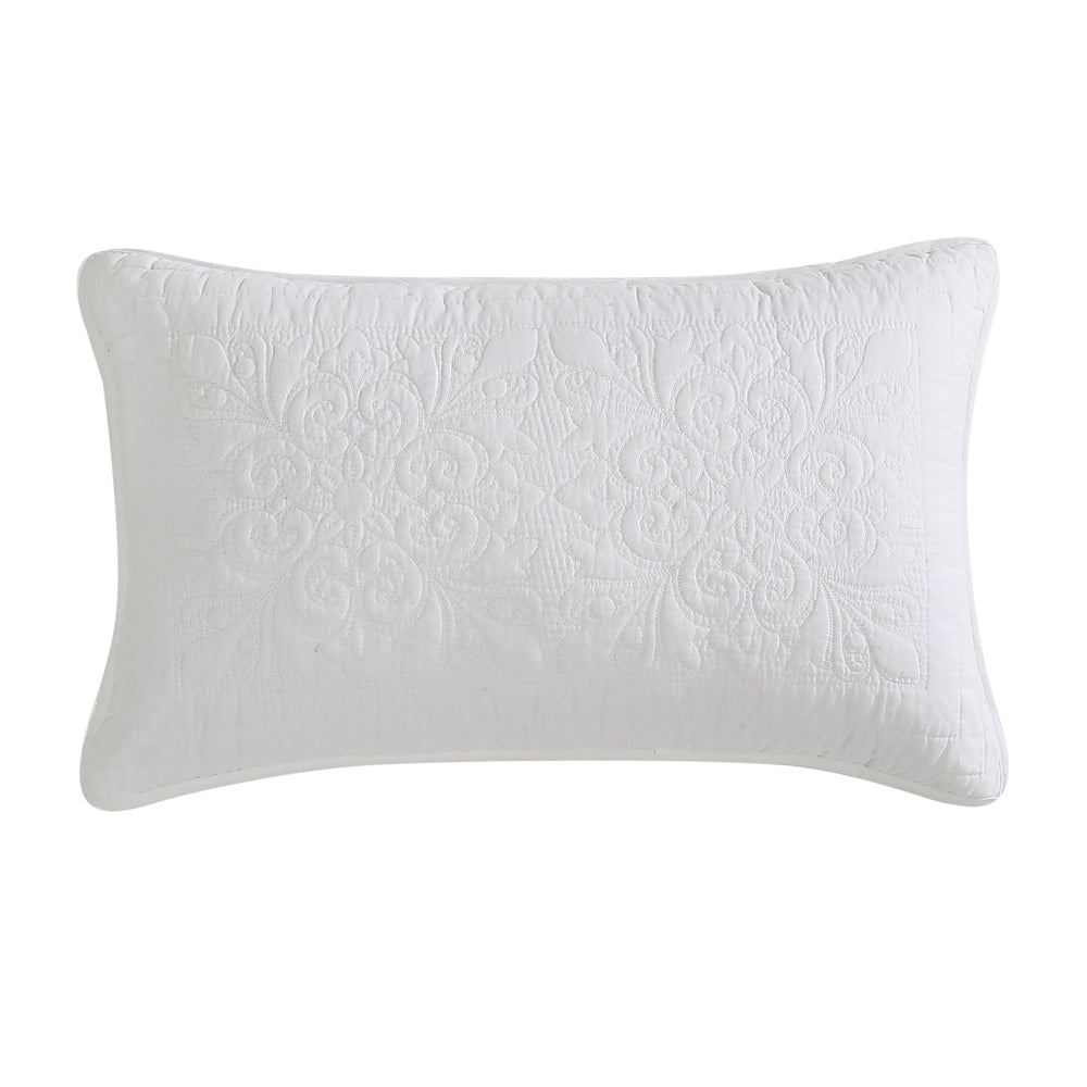 Aerin's Elegant Ivory Pillowsham Set of 2 with Modern Damask