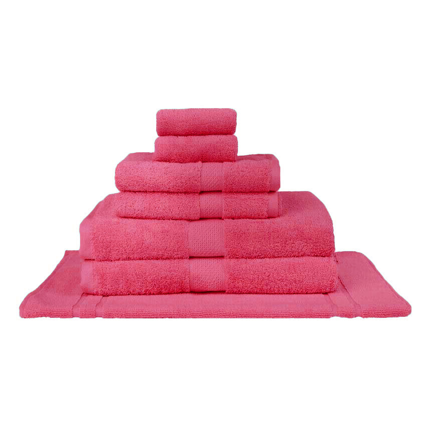Fuchsia 7-piece Luxury Bath Towel Set Made of 100% Combed Cotton