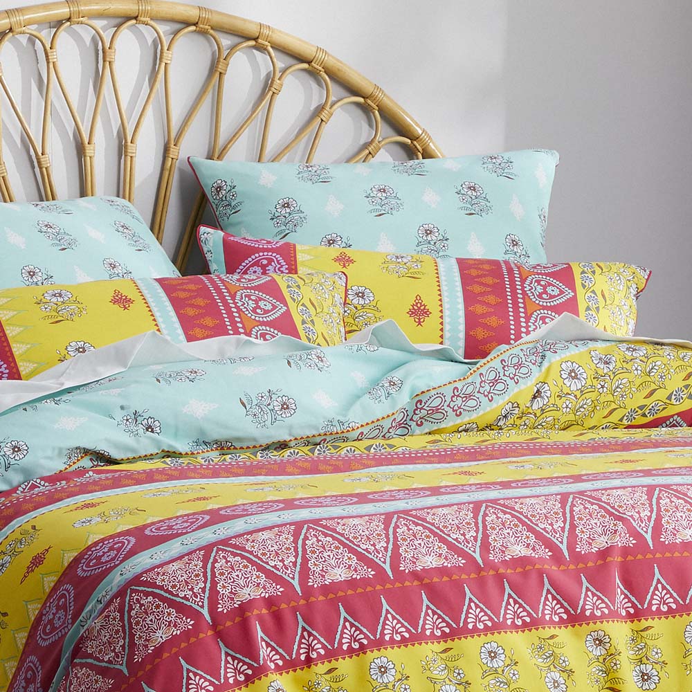 Logan and Mason Adhira Double Bed Summer Quilt Cover Set - A Boho - Chic Bedroom Decor Item