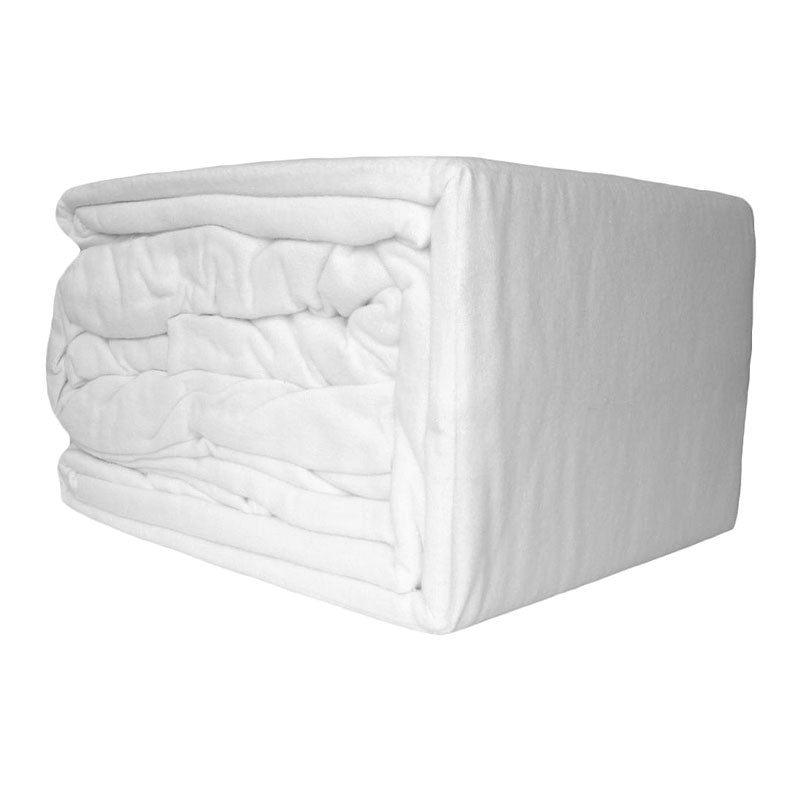 Luxurious 100% Egyptian Cotton Flannelette Bed Sheet Set in Pure White for King-Sized Beds