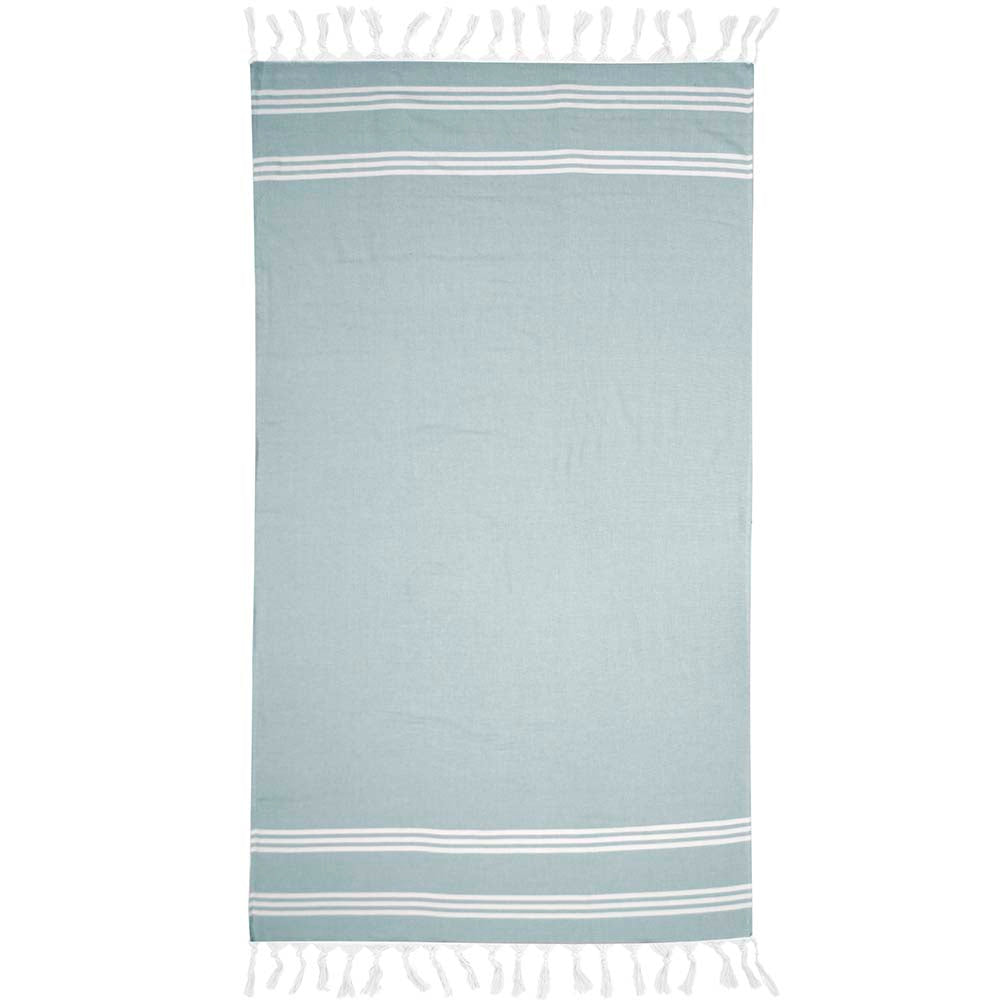 Premium Bambury Amalfi Surf Style Beach Towel with Classic Stripes and Knotted Fringes