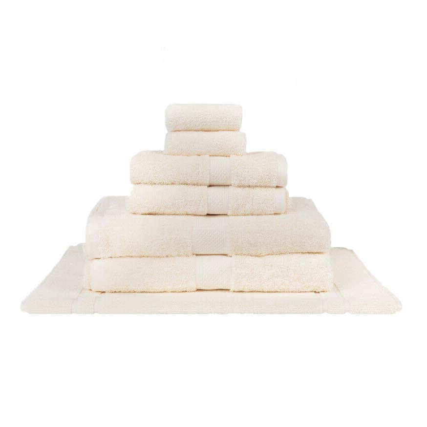 7-piece Set of 100% Combed Cotton Cream Bath Towels with Soft Touch