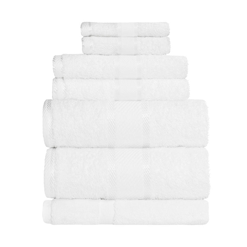 High - Quality 100% Pure Cotton White 7 - Piece Luxury Bath Sheet Towel Set