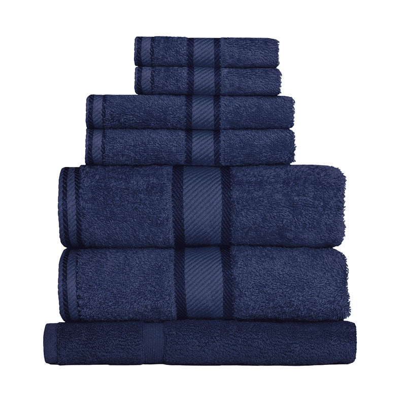 Luxurious 100% Combed Cotton Navy 7-piece Bath Sheet Towel Set for Bathroom Upgrades