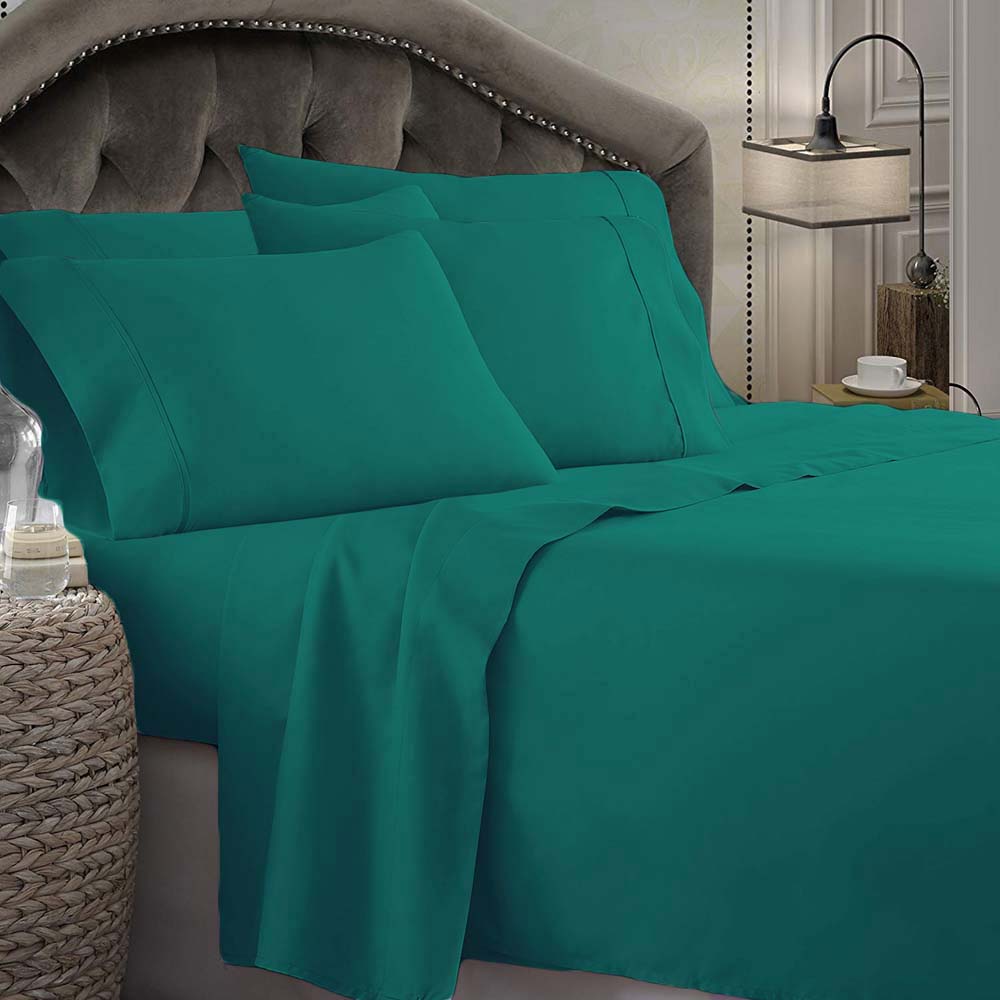 Teal 1800 Series Queen 50cm Microfibre Soft Sheet Set
