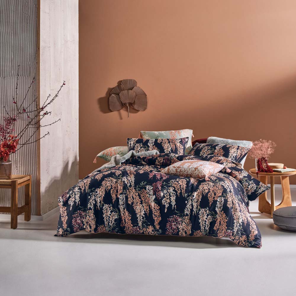 Akiara Indigo Queen Size Bed Quilt Cover Set - Ideal Bedroom Decor for a Stylish Look