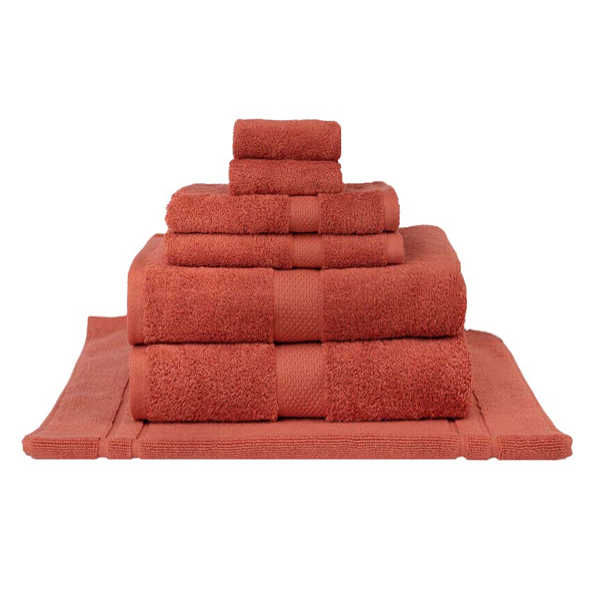 7-piece Luxury 100% Combed Cotton Bath Sheet Set in Rust Color