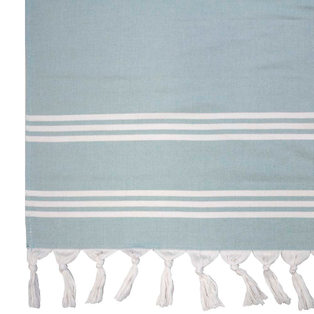 Premium Bambury Amalfi Surf Style Beach Towel with Classic Stripes and Knotted Fringes
