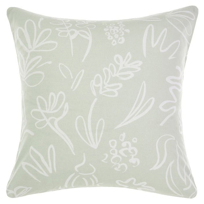 Linen House Adley Textured Cotton Reversible European Pillowcase with Eucalyptus - Inspired Design