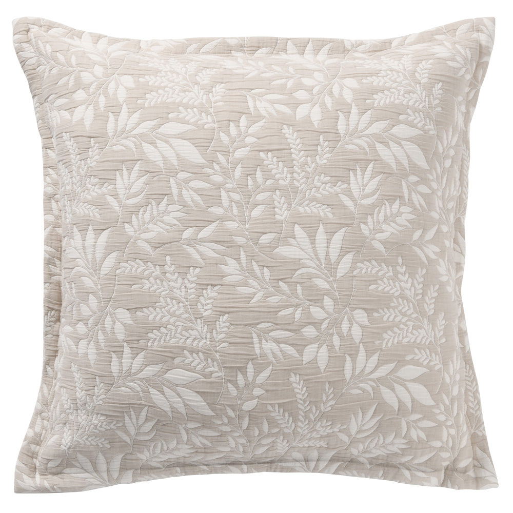 European-Style Amelia Stone Pillowcase with Delicate Foliage Design