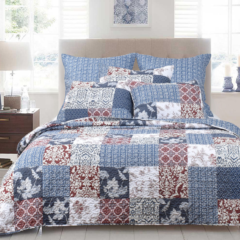 Queen-Size Winton Coverlet Set with Stunning Checkered Design
