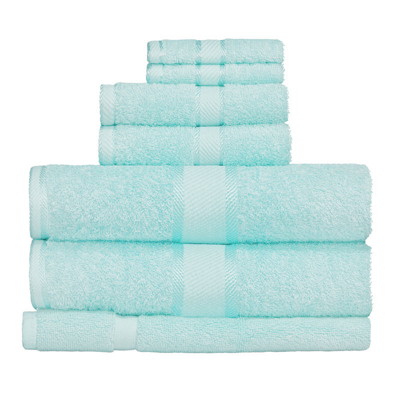 Soft 7pc Aqua Bath Towel Set Made of 100% Combed Cotton