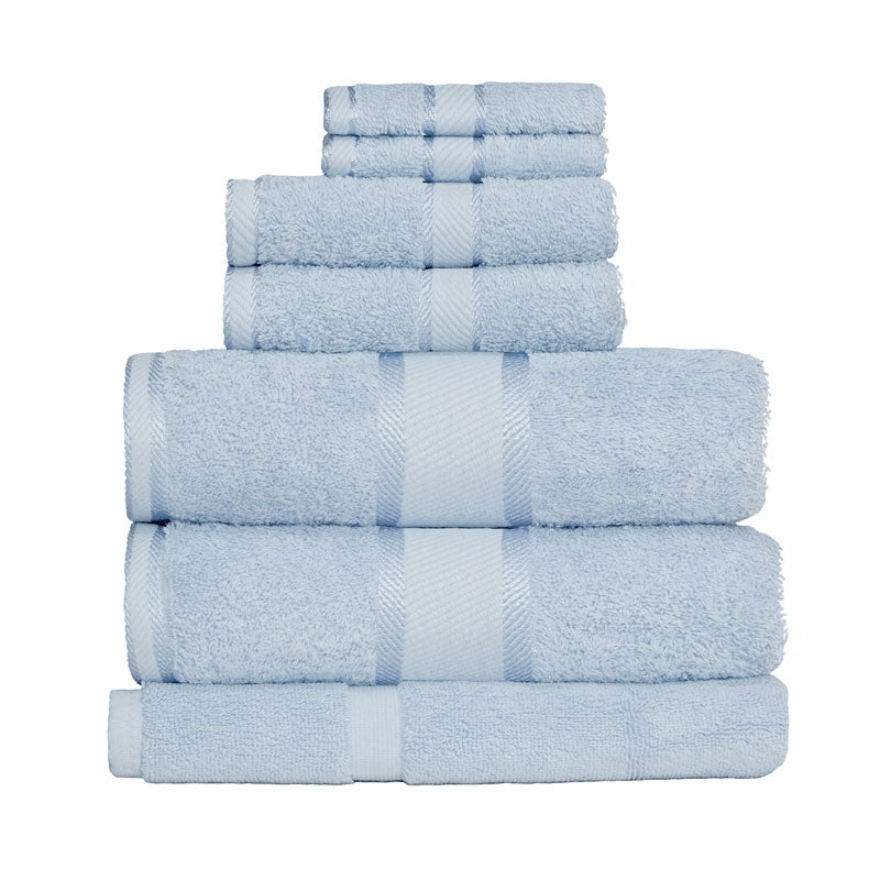 High - Quality 100% Combed Cotton Baby Blue 7 - Piece Bath Sheet Towel Set for Bathroom Upgrade