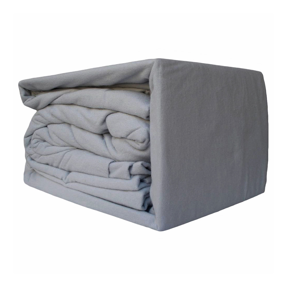 Luxurious 100% Egyptian Cotton Flannelette Sheet Set in Sleet for King Bed