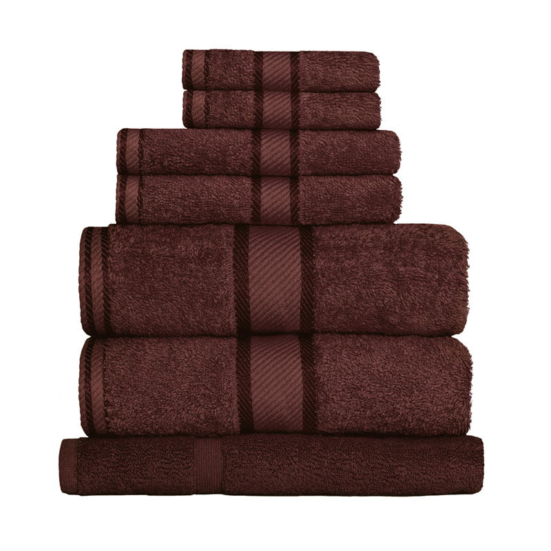 Luxurious 100% Combed Cotton Chocolate 7-piece Bath Sheet Towel Set