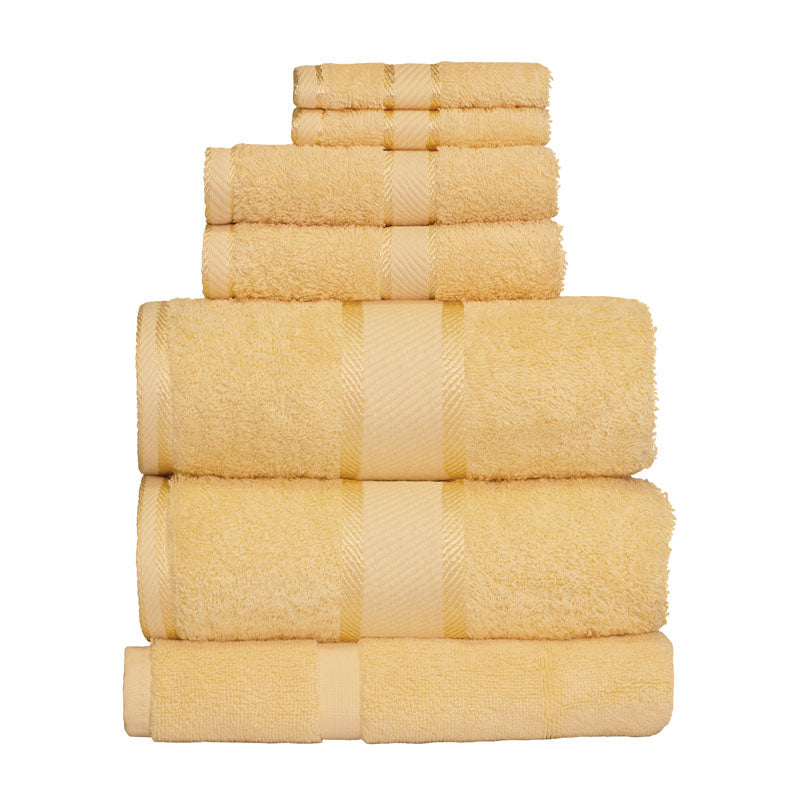 Luxurious 100% Cotton Yellow 7-piece Bath Sheet Towel Set