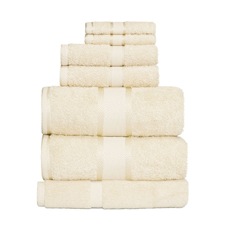 Premium 100% Combed Cotton Cream-Colored 7-Piece Bath Sheet Towel Set for Bathroom Upgrades