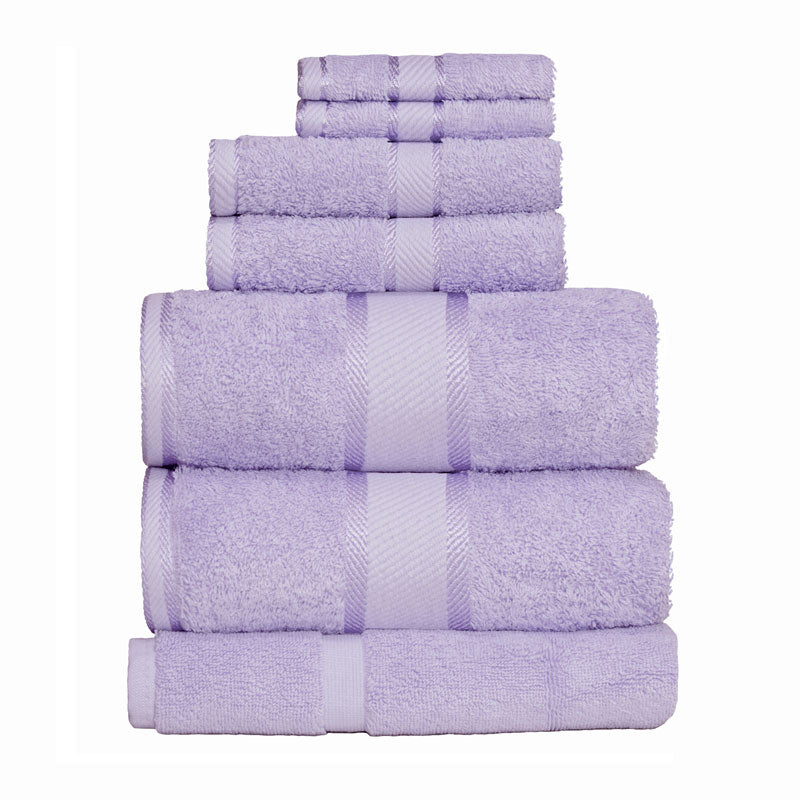 Luxurious 100% Cotton Lilac 7 - Piece Bath Sheet Towel Set
