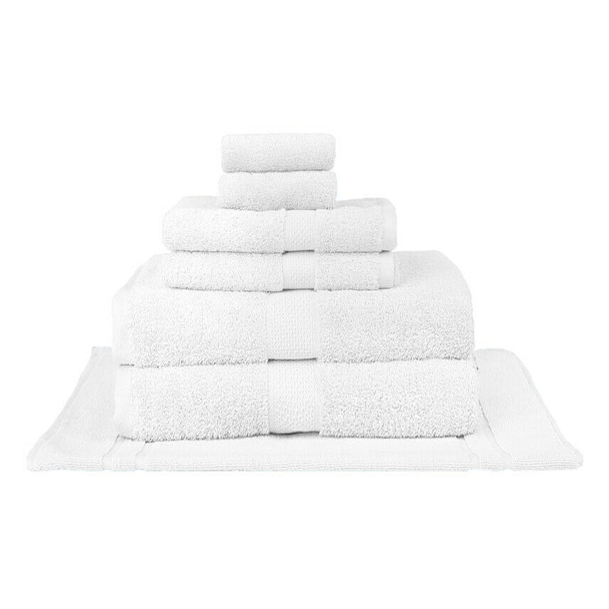 High - Quality 100% Combed Cotton White 7 - Piece Luxury Bath Sheet Towel Set
