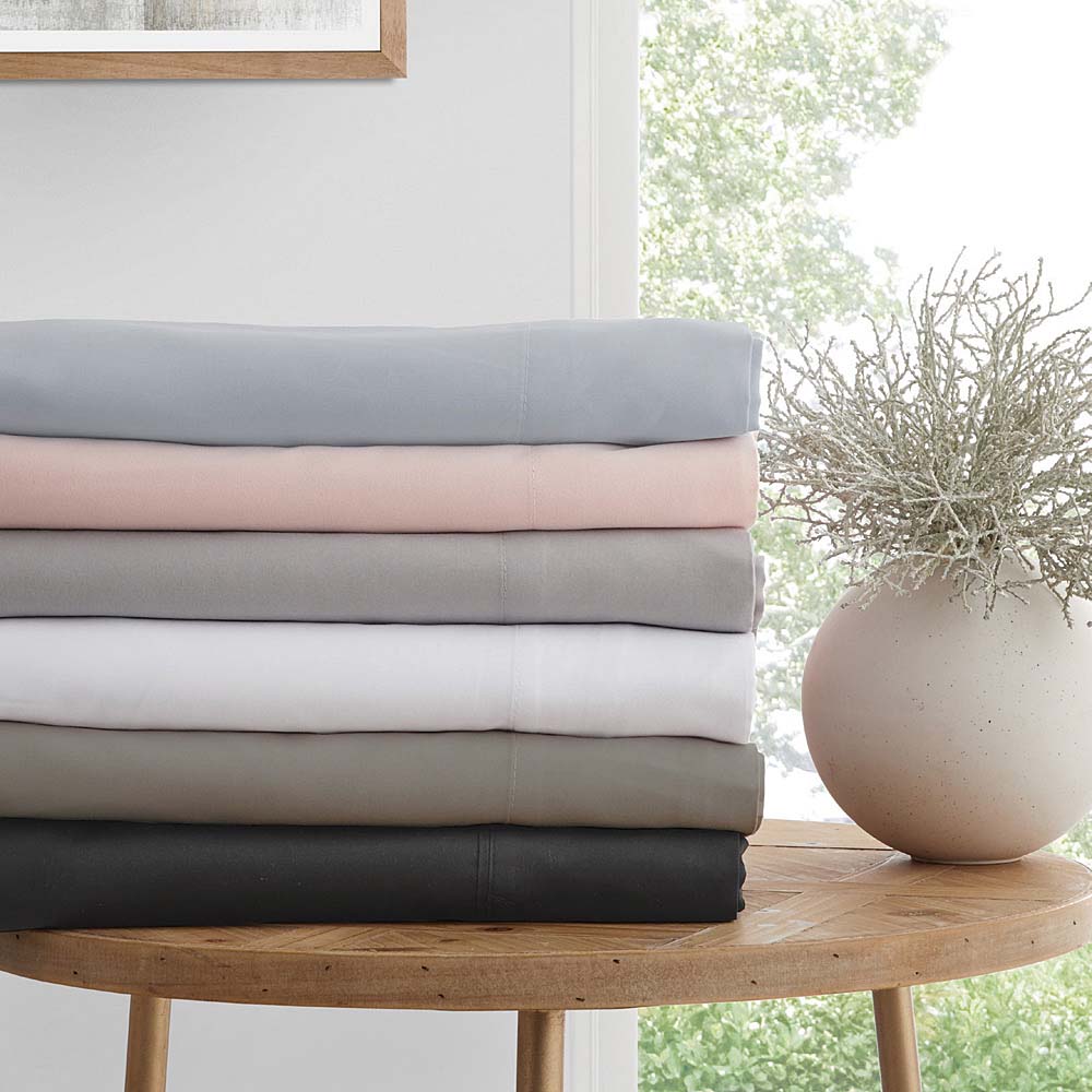Single Bed 300TC Breathable Cotton Percale Denim Sheet Set