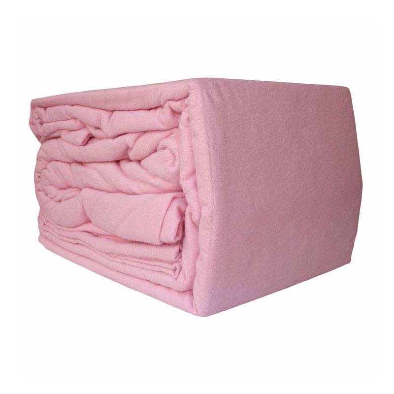 High - Quality 100% Egyptian Cotton Flannelette Bed Sheet Set in Soft Pink for Queen - Sized Beds