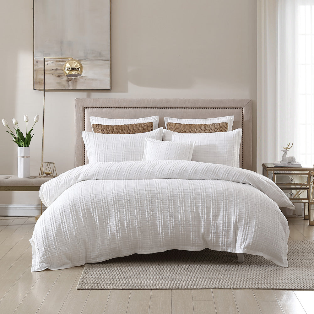 Super King Size Winton White Luxury Quilt Cover Set from Private Collection
