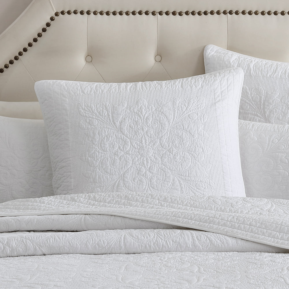 Aerin's Exquisite Ivory European Sham with Modern Damask Design
