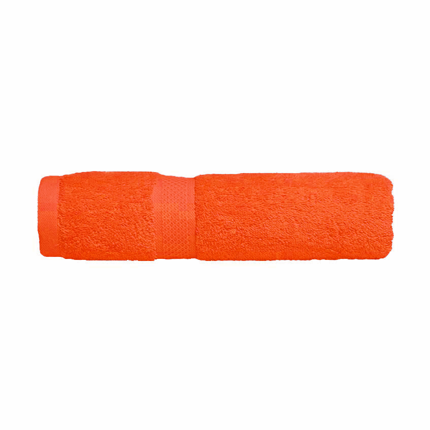 Luxurious 100% Combed Cotton Orange Bath Towels for a Soft Touch