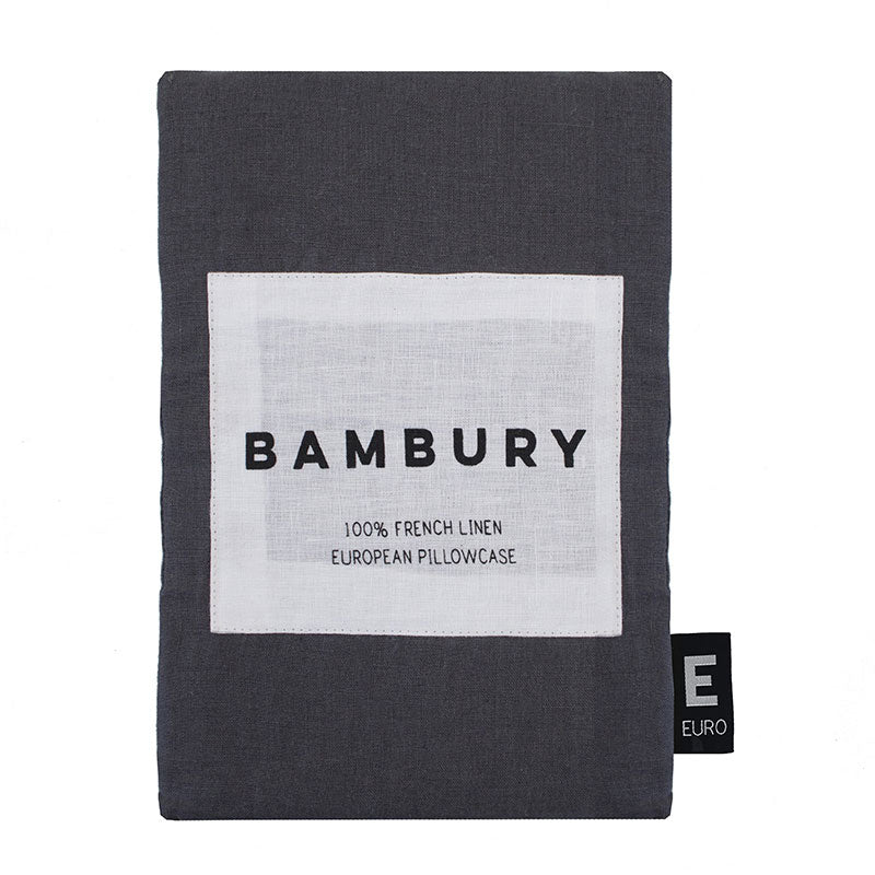 European-style 100% Linen Pillowcase in Charcoal Color