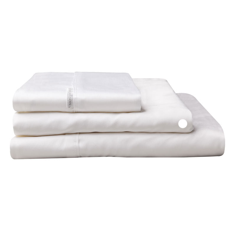 Luxurious 400TC White Queen 60cm 100% Egyptian Cotton Sateen Fitted Sheet