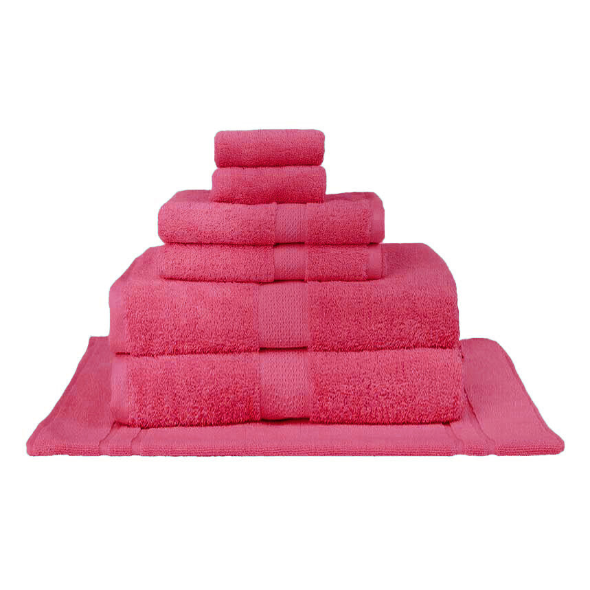 Luxurious 100% Combed Cotton Fuchsia 7-piece Bath Sheet Towel Set for Bathroom Upgrade