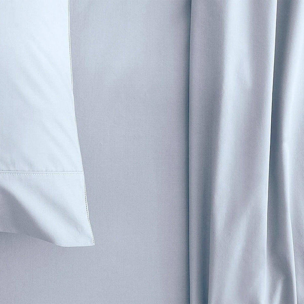 High - Quality 300TC Classic Percale Soft Blue Bed Sheet Set for Double Beds