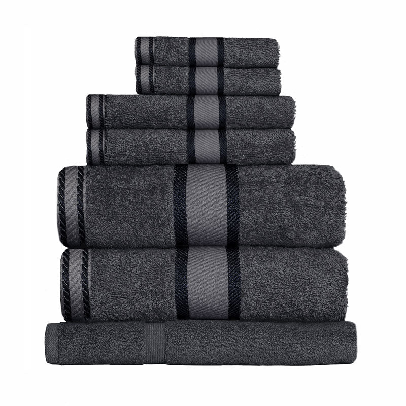 7-piece Charcoal 100% Combed Cotton Luxury Bath Sheet Set