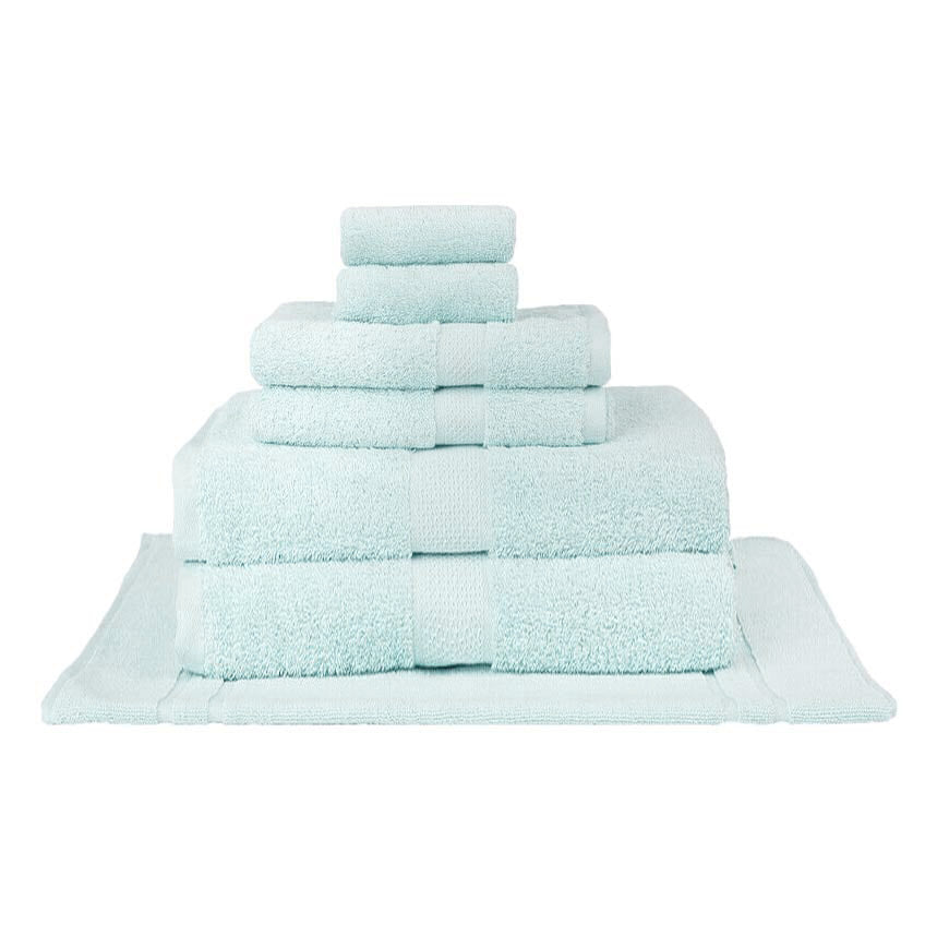 7-Piece Luxury Soft Aqua Bath Sheet Set Made of 100% Combed Cotton