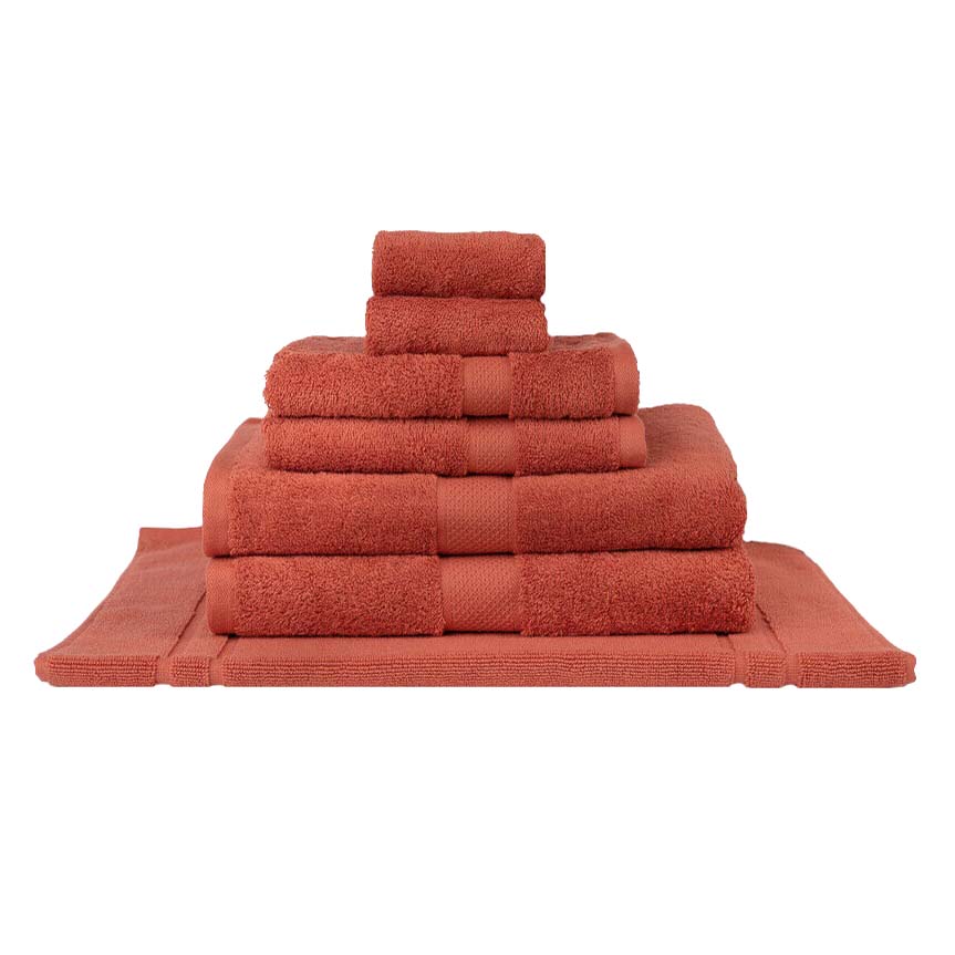 High - Quality 100% Combed Cotton Rust - Colored 7 - Piece Luxury Bath Towel Set