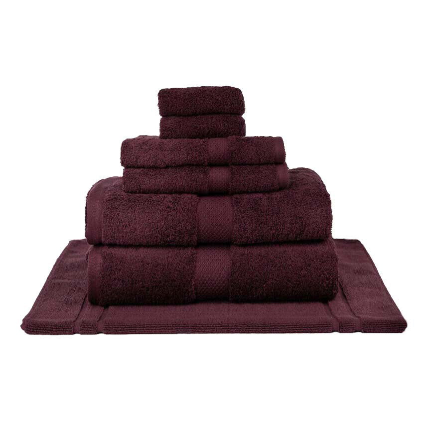 7-Piece Burgundy 100% Combed Cotton Luxury Bath Sheet Set