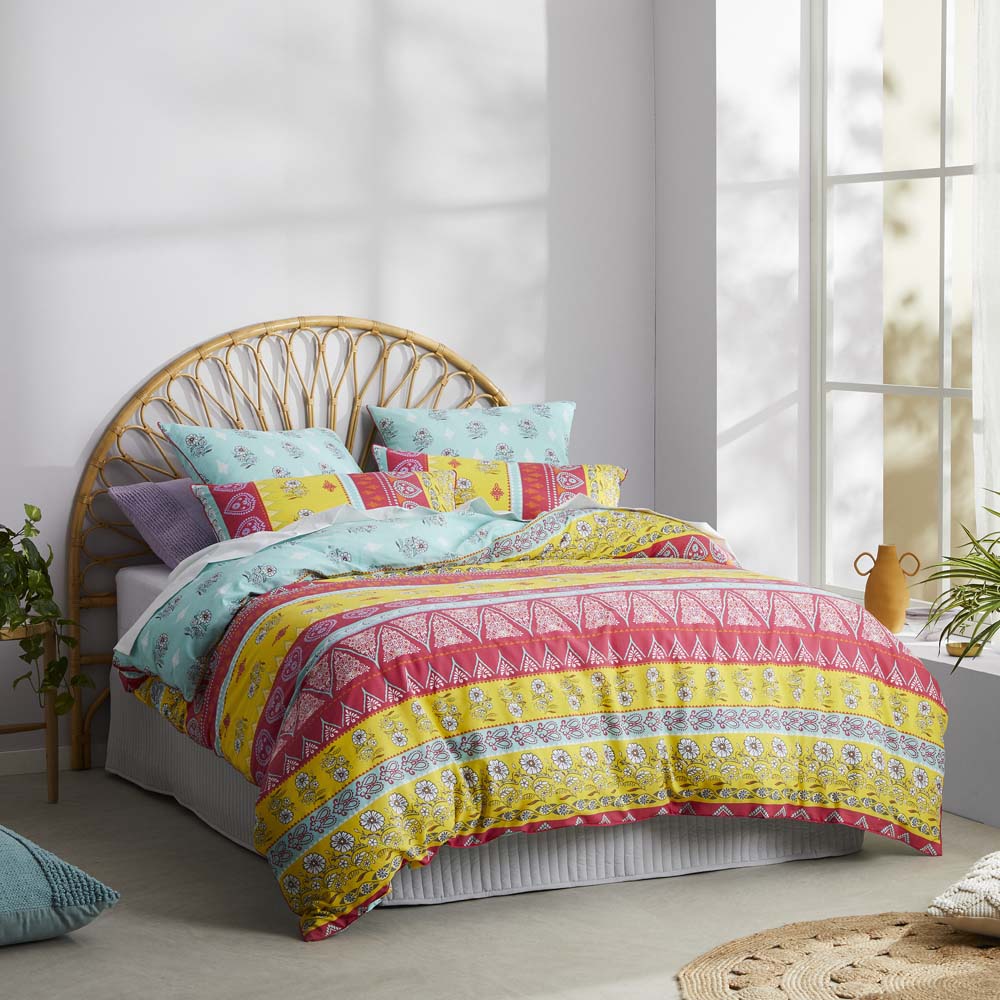Logan and Mason Adhira Double Bed Summer Quilt Cover Set - A Boho - Chic Bedroom Decor Item