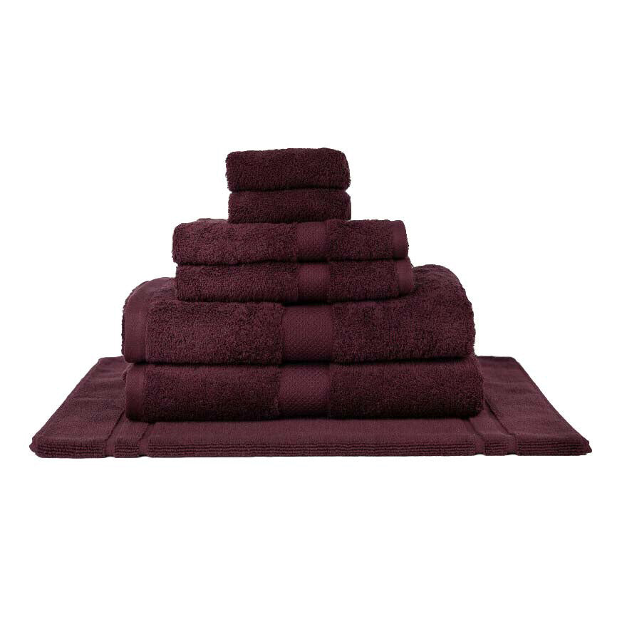 Luxurious 100% Combed Cotton Bath Towel Set in Rich Burgundy - 7 Piece Collection