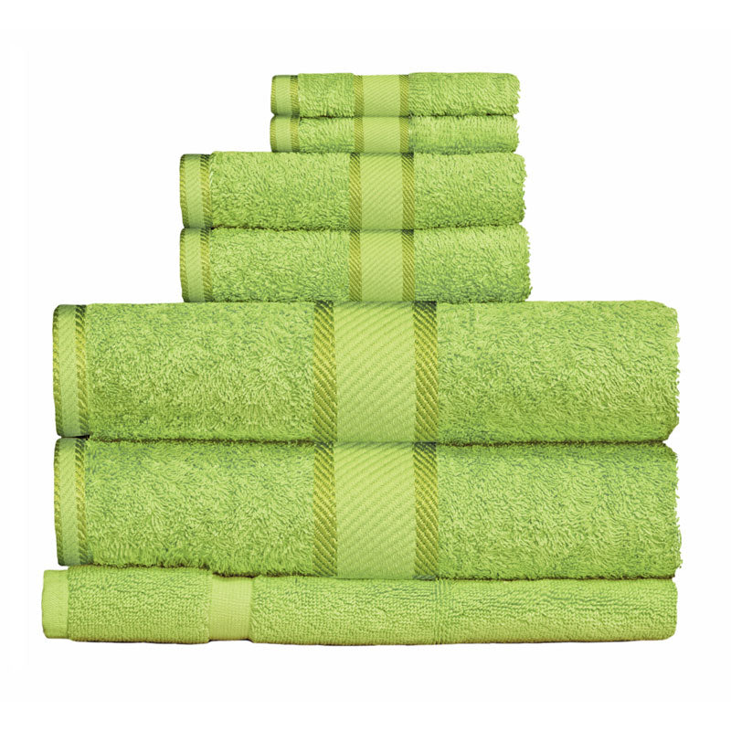 Luxurious 100% Cotton Lime 7-piece Bath Towel Set for a Refreshing Bathroom Upgrade