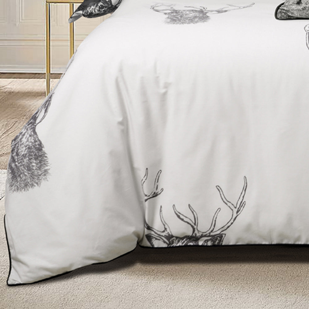 Bianca Alpine Stag Taupe Queen Size Bed Quilt Cover Set for a Stylish Bedroom Decor
