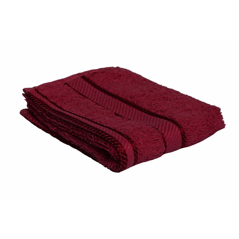 100% Combed Cotton Pile Burgundy Face Washers for Daily Bathroom Use