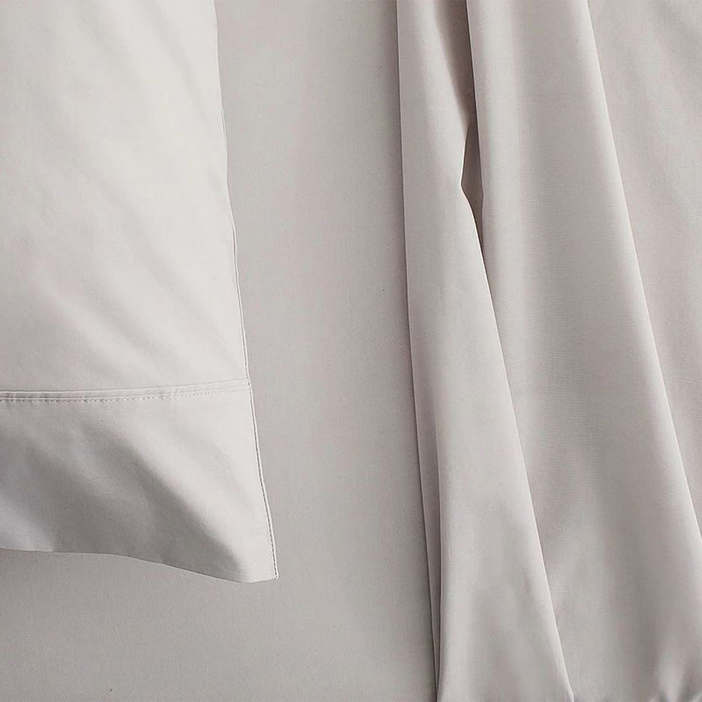 King Single 300TC Soft Organic Cotton Classic Percale Dove Sheet Set