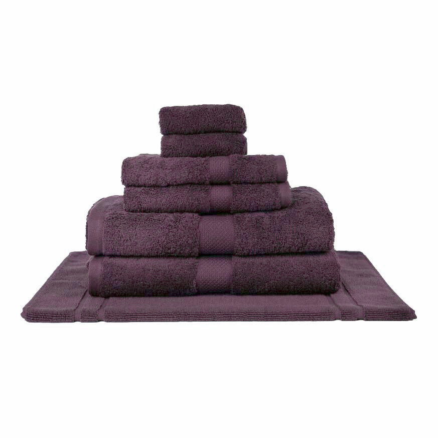 7-piece Aubergine 100% Combed Cotton Soft Bath Towel Set