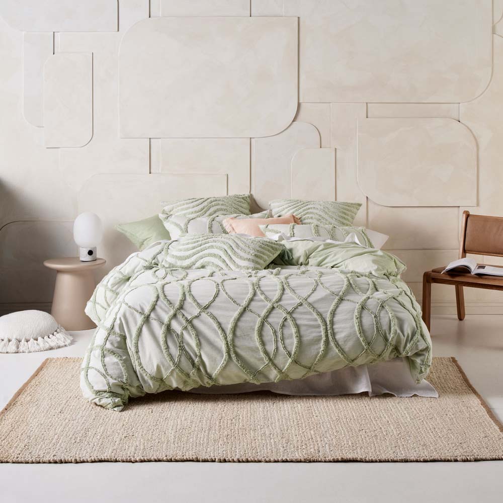 Double Bed Amadora Wasabi Quilt Cover Set - A Luxurious Linen House Bedding Option