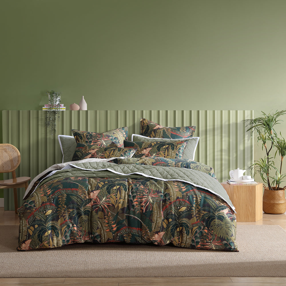 Logan and Mason Zawadi Green Super King Size Quilt Cover Set for Australian - Style Bedrooms