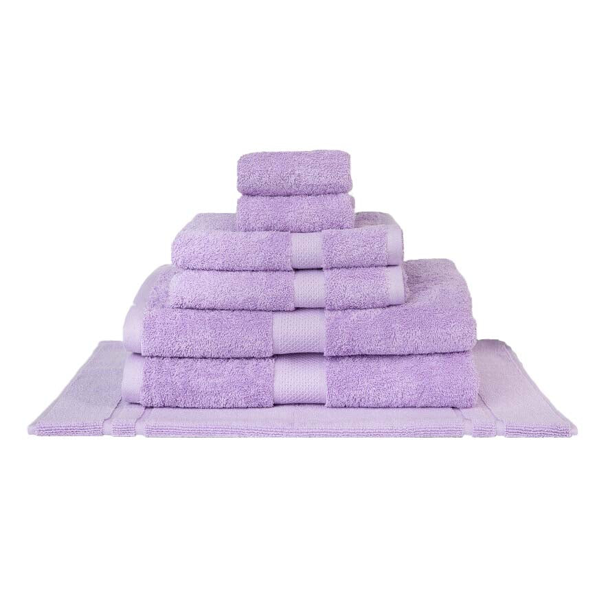 Luxurious 7-piece Lilac Combed Cotton Bath Towel Set