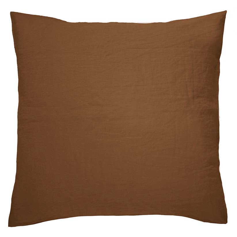 Luxurious 100% Linen European Pillowcase in Hazel Color
