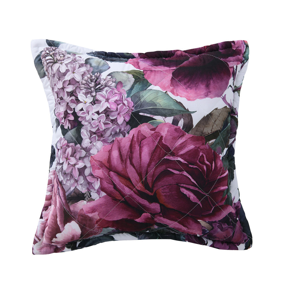 Abigail Berry Filled Square Cushion with Bold Floral Design