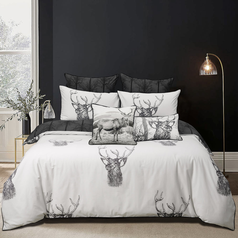 Bianca Alpine Stag Taupe Queen Size Bed Quilt Cover Set for a Stylish Bedroom Decor
